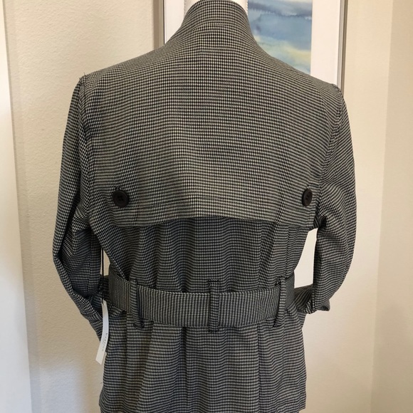 Mandarin Collar Houndstooth Coat - Picture 2 of 5